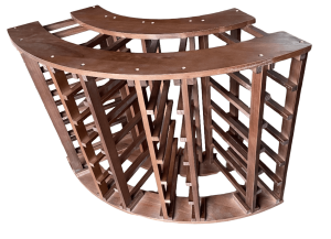 corner wine rack-rustic brown